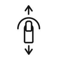 Vertical Swipe Icon mark in filled style vector