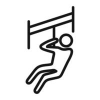zip line icon mark in filled style vector