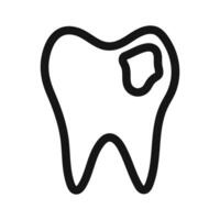 Tooth with caries icon mark in filled style vector