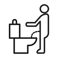 Toilet urinate icon mark in filled style vector