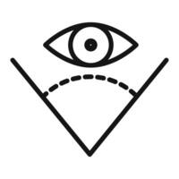 viewing angle icon mark in filled style vector