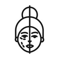 Before and after neurotoxin injection Symbol mark in filled style vector