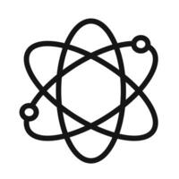 Atom scientific Symbol mark in filled style vector