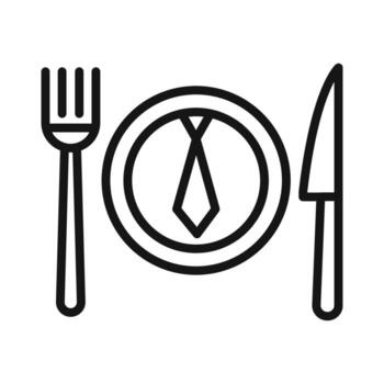 negocio almuerzo, cena icono vector