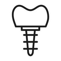 dental implantes símbolo marca en lleno estilo vector