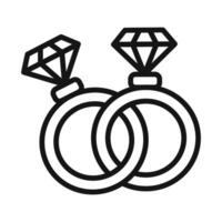 Couple Ring Symbol mark in filled style vector