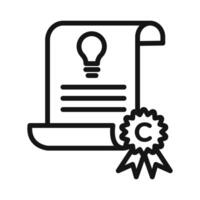 Intellectual property and copyright Symbol mark in filled style vector