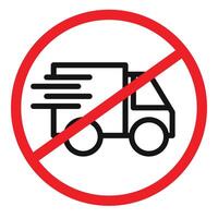 forbidden fast truck Symbol mark in filled style vector