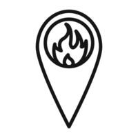 fire location Symbol mark in filled style vector