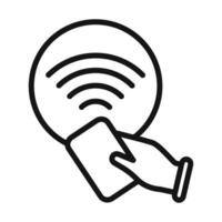 NFC wireless payment Symbol mark in filled style vector