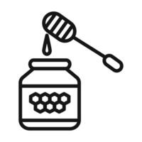 Honey jar with dipper Symbol mark in filled style vector