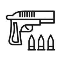 Gun with ammunition Symbol mark in filled style vector