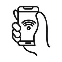 Mobile Internet Symbol mark in filled style vector