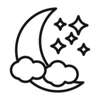 Moon and stars Symbol mark in filled style vector