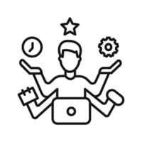 Multitasking Symbol mark in filled style vector
