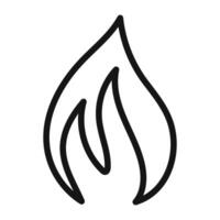 Flame fire Symbol mark in filled style vector