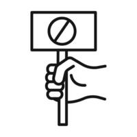 Protest banner in hand Symbol mark in filled style vector