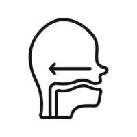 Swallowing reflex Symbol mark in filled style vector