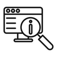 Researching information online Symbol mark in filled style vector