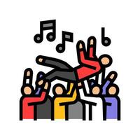 mosh pit subculture style punk color icon illustration vector