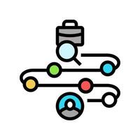 candidate journey mapping recruitment business color icon illustration vector