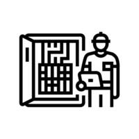 data logging audit energy line icon illustration vector