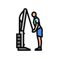 cable tricep pushdowns arm fitness exercise color icon illustration vector
