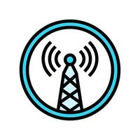 electromagnetic interference label color icon illustration vector