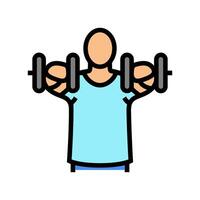 front raises arm fitness exercise color icon illustration vector