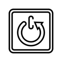 automatic shut down product label caution line icon illustration vector