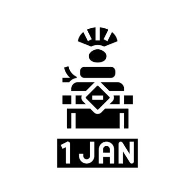 new years day japanese holiday glyph icon illustration