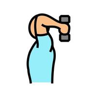 tricep extensions arm fitness exercise color icon illustration vector