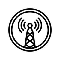 electromagnetic interference label line icon illustration vector