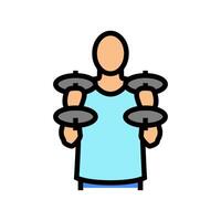 hammer curls arm fitness exercise color icon illustration vector
