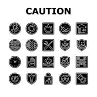 product caution label warning icons set vector