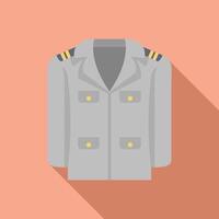 Grey captain uniform jacket with golden buttons and stripes vector