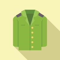 Green military style jacket with buttons and pockets vector