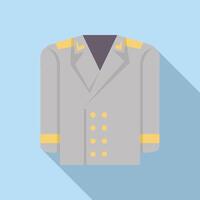 Grey military uniform with yellow stripes and buttons is being displayed vector