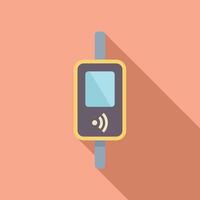 Public transport card reader validating ticket with wireless connection vector