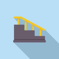 Short concrete staircase leading up with yellow railing vector