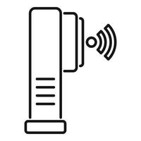 Electronic toothbrush transmitting brushing data using wifi icon vector