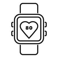 Smartwatch showing heart rate icon for health tracking app vector