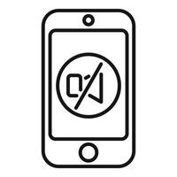 Smartphone showing no sound sign with crossed speaker icon vector