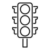 Line icon style traffic light showing stop, caution, and go signals vector