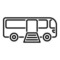 City bus with open door and retracted boarding ramp is waiting for passengers vector