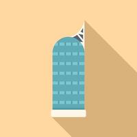 Modern building with long shadow flat design icon vector