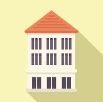 Modern three story building with large windows casting a long shadow vector