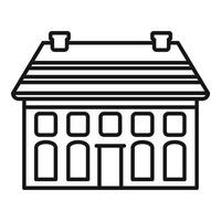 Large brick house with columns and many windows vector