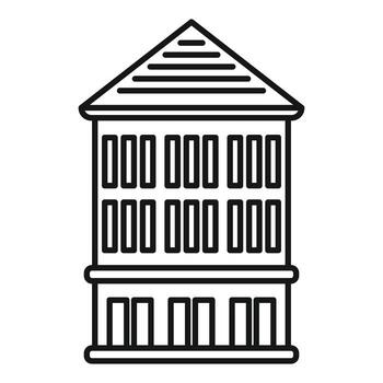 Three storey building with columns showing modern architecture vector