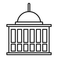 Government building with columns and dome line art drawing vector